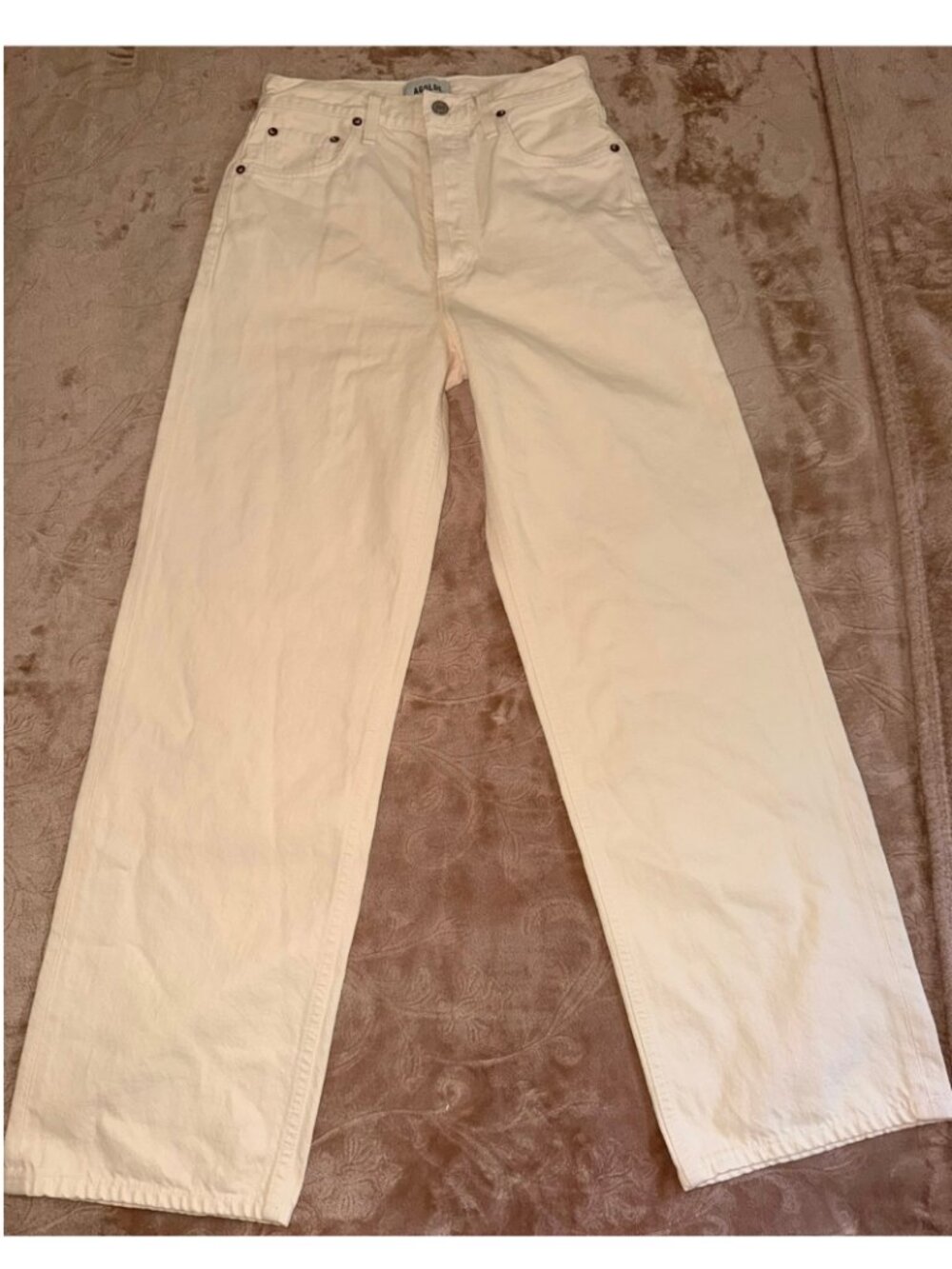 AGOLDE - Low Slung Baggy Jeans in White, Size 23 - Picture 3 of 15